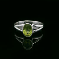 Peridot, Faceted Sterling Silver Ring