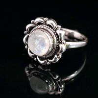 Moonstone, Rainbow, Sterling Silver Ring
