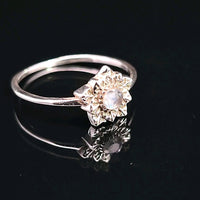 Moonstone, Rainbow, Faceted Sterling Silver Ring