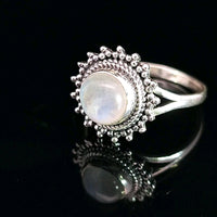 Moonstone, Rainbow, Sterling Silver Ring