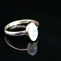 Moonstone, Rainbow, Sterling Silver Ring