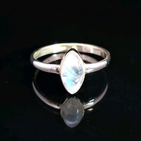 Moonstone, Rainbow, Sterling Silver Ring