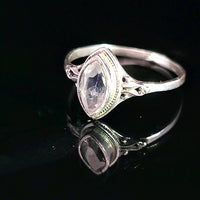 Moonstone, Rainbow, Faceted Sterling Silver Ring