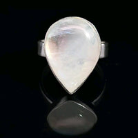 Moonstone, Rainbow, Sterling Silver Ring
