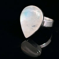 Moonstone, Rainbow, Sterling Silver Ring