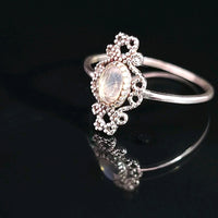 Moonstone, Rainbow, Faceted Sterling Silver Ring