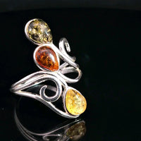Amber, Sterling Silver Ring