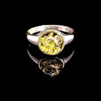 Amber, Sterling Silver Ring