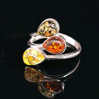 Amber, Sterling Silver Ring