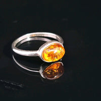 Amber, Sterling Silver Ring