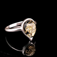 Amber, Sterling Silver Ring