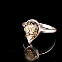 Amber, Sterling Silver Ring