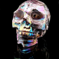 Titanium Aura Quartz Skull