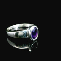 Amethyst Faceted Sterling Silver Ring