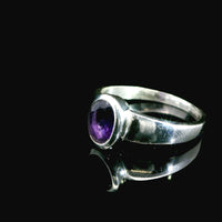Amethyst Faceted Sterling Silver Ring