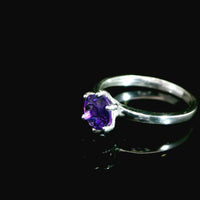 Amethyst Faceted Sterling Silver Ring