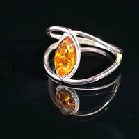 Amber, Sterling Silver Ring