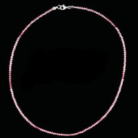 Tourmaline, Pink 2.5mm Faceted Necklace