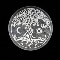 Selenite Charging Disc - Tree of Life 10cm