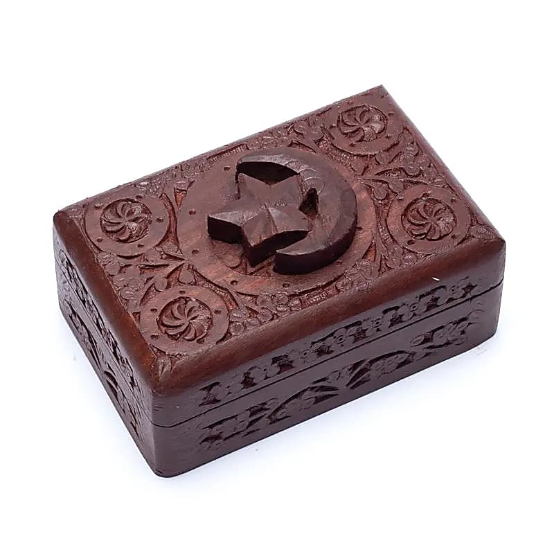 Tarot box - Star & Moon woodcarving