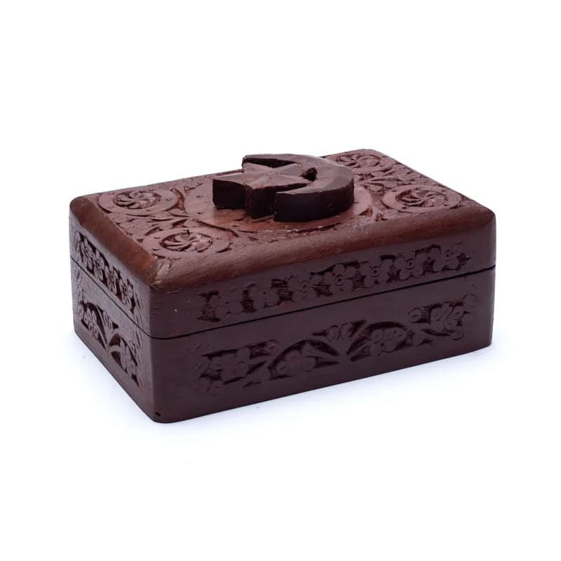 Tarot box - Star & Moon woodcarving