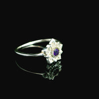 Amethyst Faceted Sterling Silver Ring