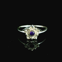 Amethyst Faceted Sterling Silver Ring