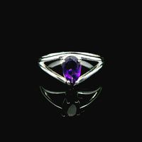 Amethyst Faceted Sterling Silver Ring