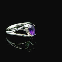 Amethyst Faceted Sterling Silver Ring