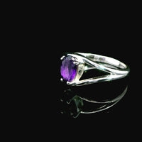 Amethyst Faceted Sterling Silver Ring