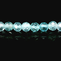 Apatite, Blue 'B Grade' 3mm Faceted Necklace - Silver Plated