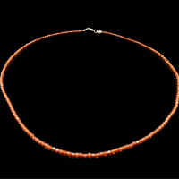 Hessonite Garnet 2mm- Silver Plated