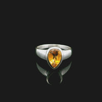 Citrine, Faceted Sterling Silver Ring