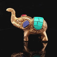 Brass Elephant with Mosaic