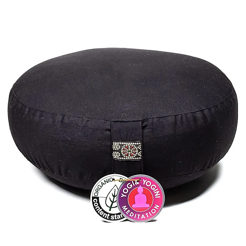 Meditation Cushion - Black Lower Model - Organic Cotton