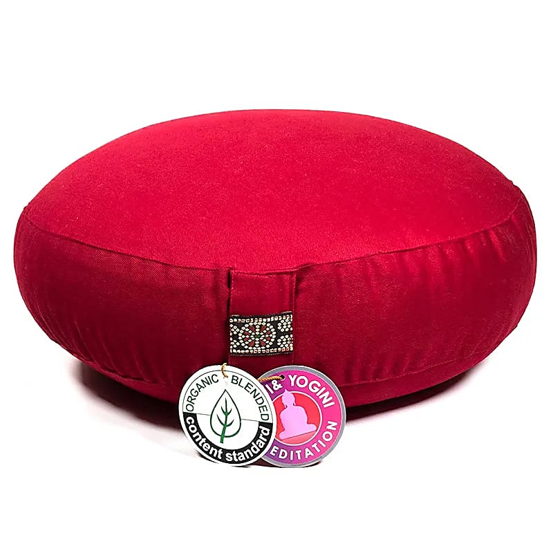 Meditation Cushion - Red Lower Model  - Organic Cotton