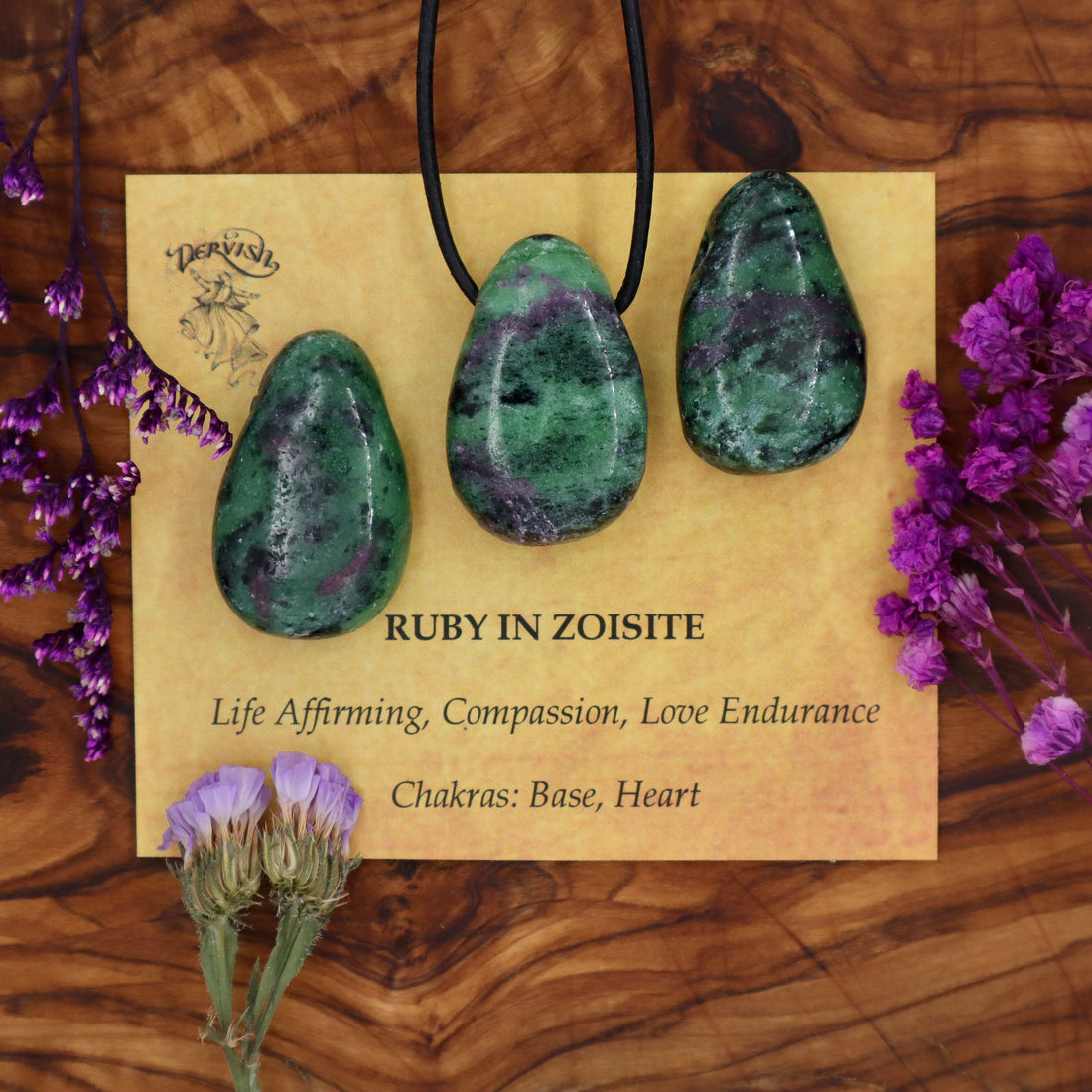 Ruby Zoisite Tumblestone Pendant