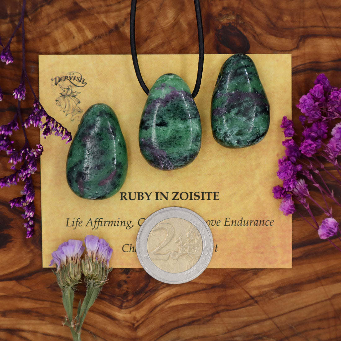 Ruby Zoisite Tumblestone Pendant