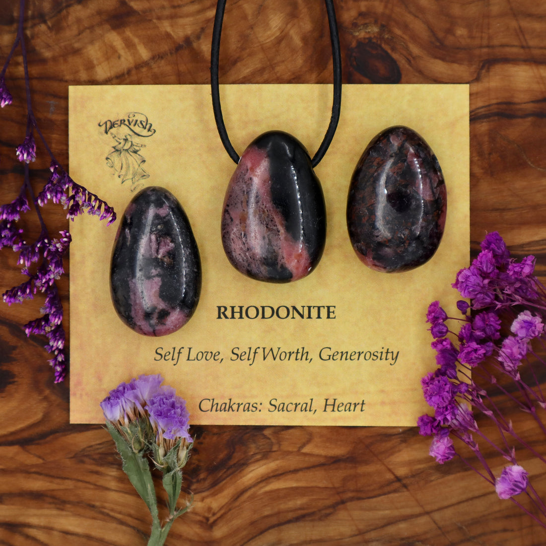 Rhodonite Tumblestone Pendant