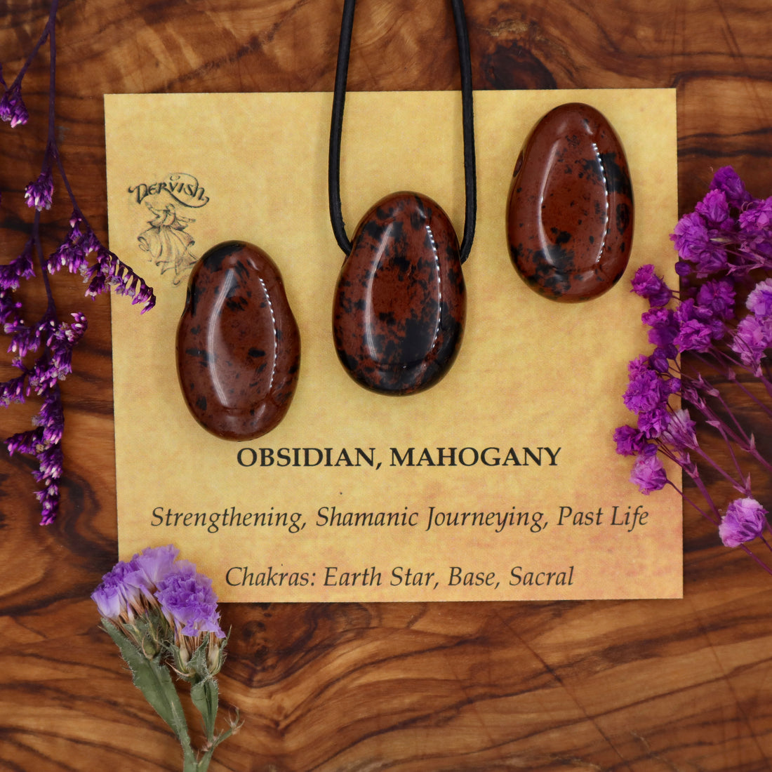 Obsidian, Mahogany Tumblestone Pendant