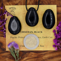Obsidian, Black Tumblestone Pendant