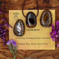 Tiger Iron Tumblestone Pendant