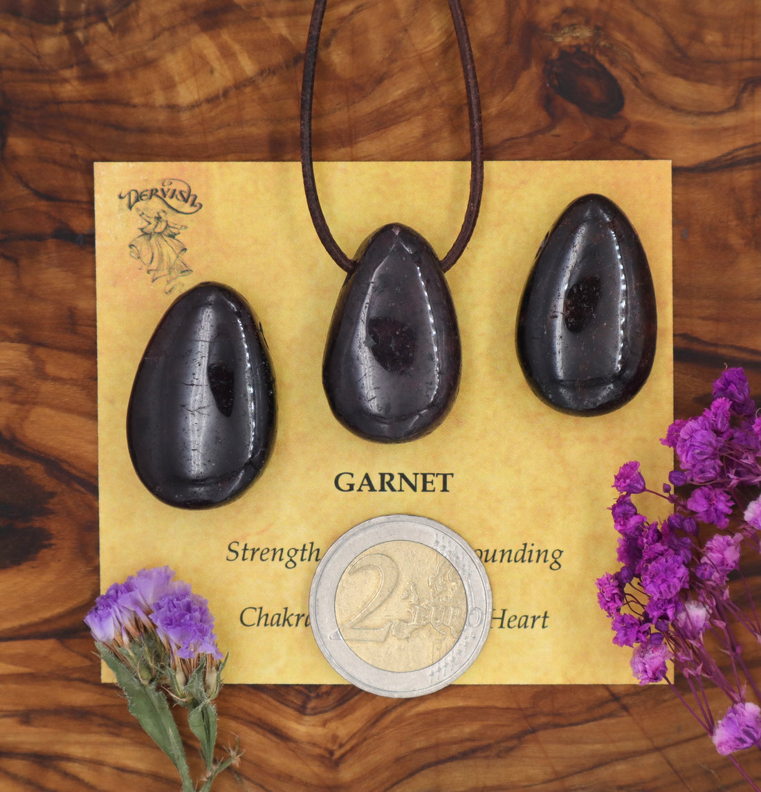 Garnet, Red Tumblestone Pendant