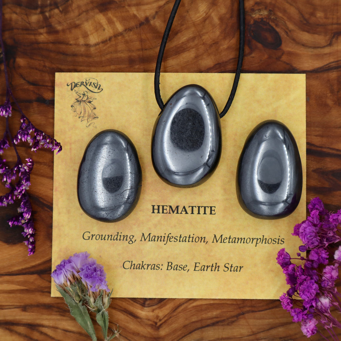 Hematite Tumblestone Pendants