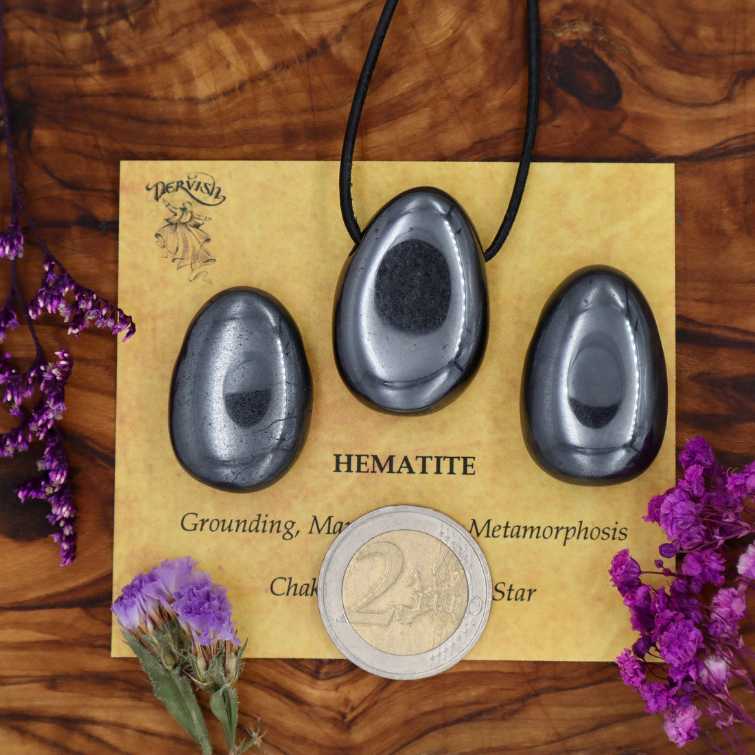Hematite Tumblestone Pendants