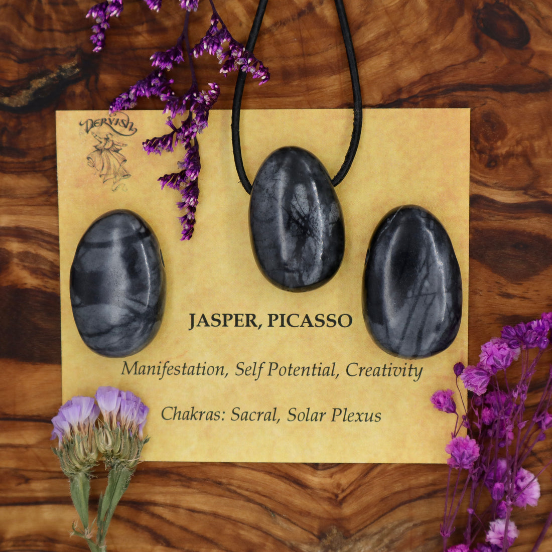 Jasper, Picasso Tumblestone Pendant