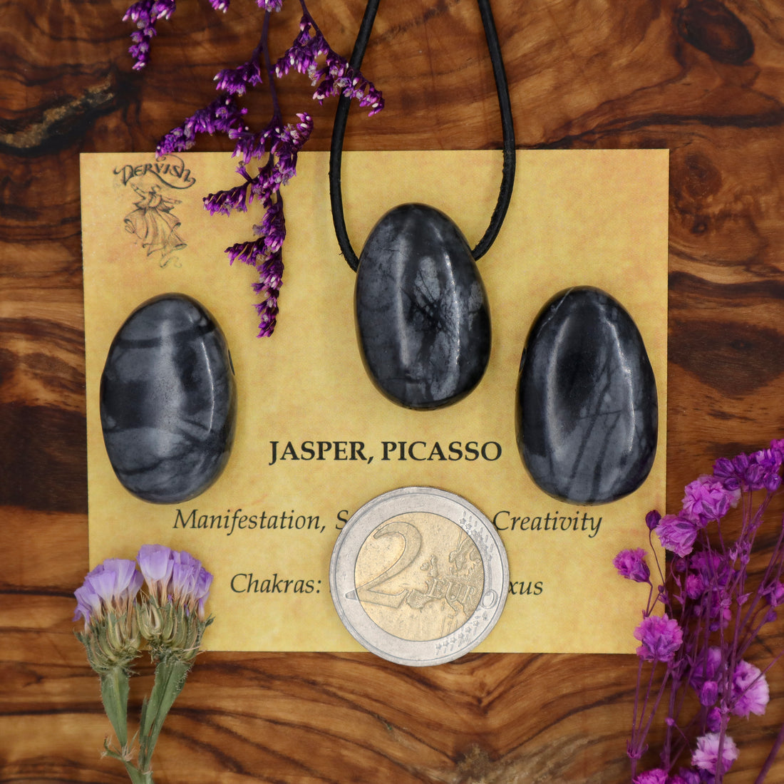 Jasper, Picasso Tumblestone Pendant