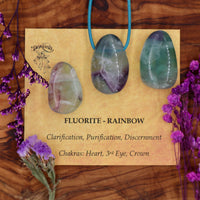 Fluorite, Rainbow Tumblestone Pendant