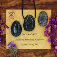 Agate, Moss Tumblestone Pendant