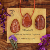 Agate, Fire Tumblestone Pendant
